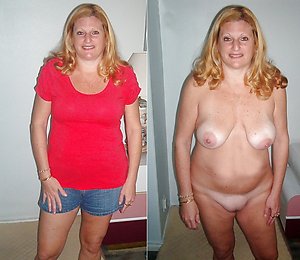 Busty amateur dressed and undressed