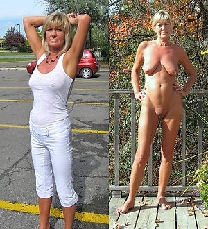 Amateur old lady dressed undressed images