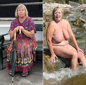 Busty old whore dressed undressed images