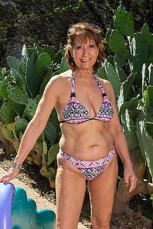 Beautiful mature woman bikini