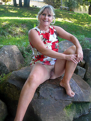 Naughty horny mature outdoor