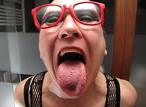 Busty horny mature mom with glasses